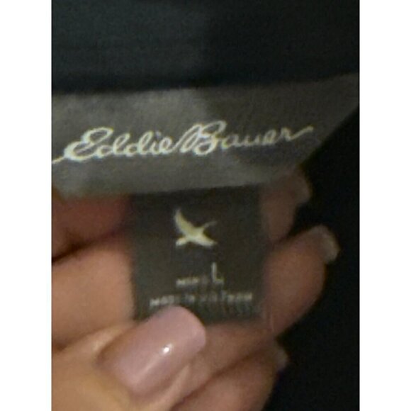 Eddie Bauer Men's Pullover 1/4 Zip Color block & Spell out Sweatshirt Size Large - Picture 2 of 13